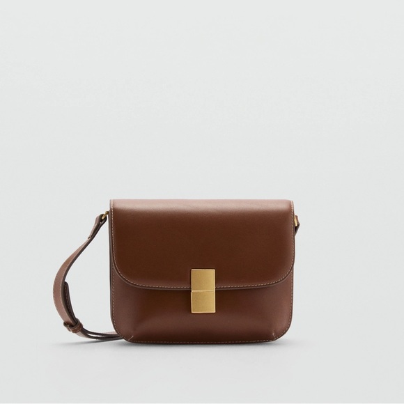 MANGO CROSSBODY BAG WITH METAL CLOSURE in Camel - Picture 1 of 14